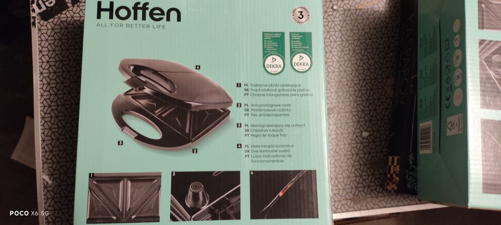 Hoffen opiekacz do tostów 750W nowy