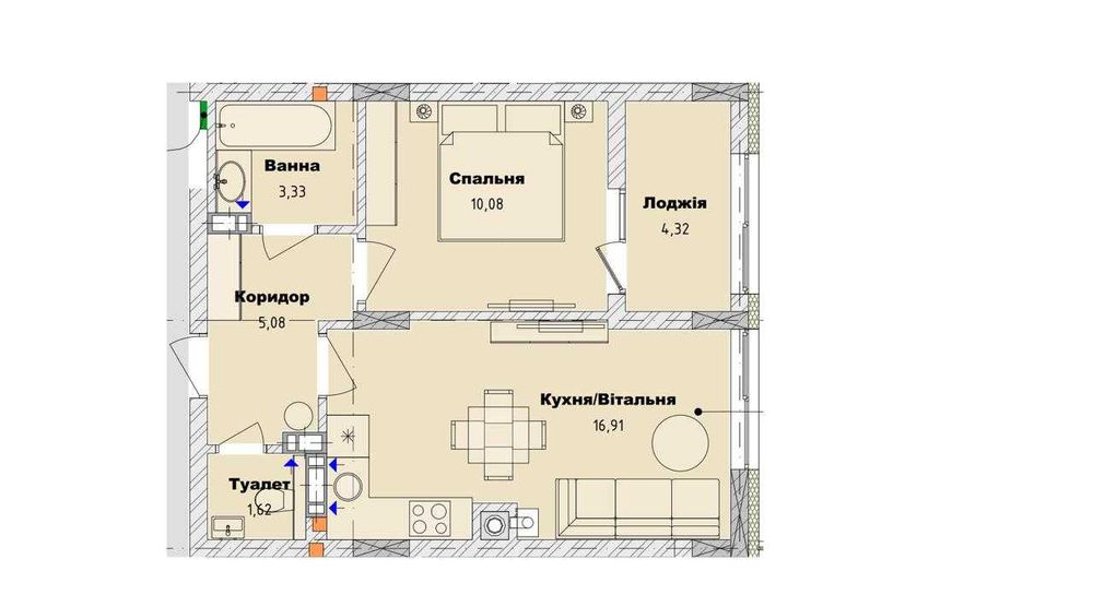 Без комісії, 1кім. квартира 41м2 ЖК Art29, Арт29, Городок, Артишівська