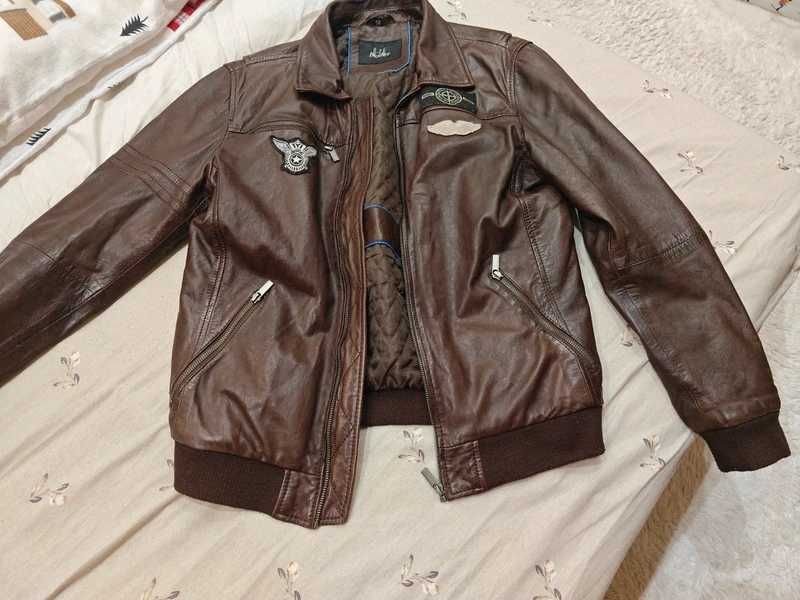 Kurtka pilotka. Skóra naturalna. Brąz. Rozmiar 50.