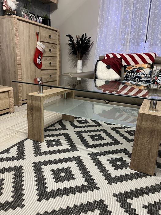 Ława szklana , kolor dąb sonoma