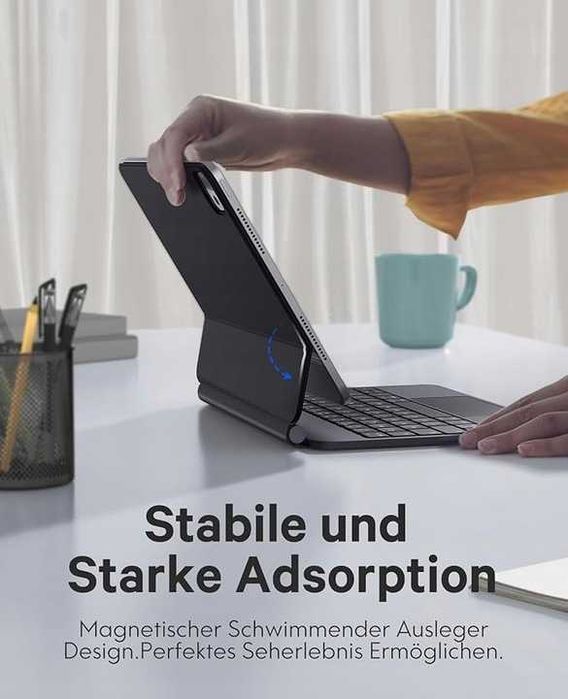 Earto Magic Keyboard do iPad Pro 11 M4 2024, 11 cali QWERTZ czarny