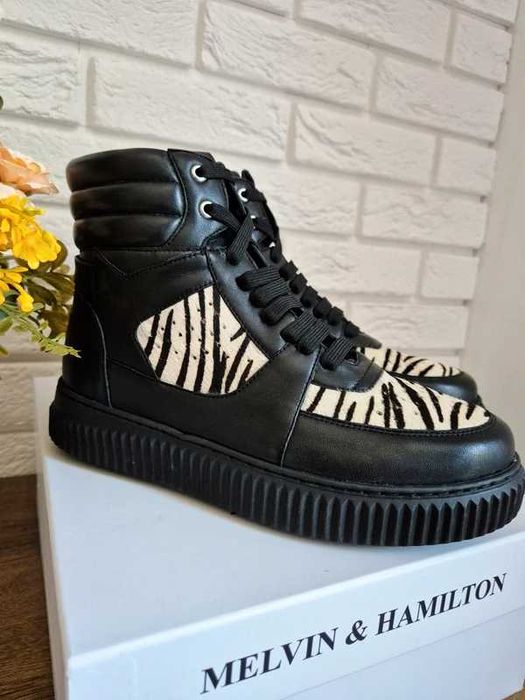 NOWE Damskie buty skórzane 38 Melvin & Hamilton czarne Skóra naturalna