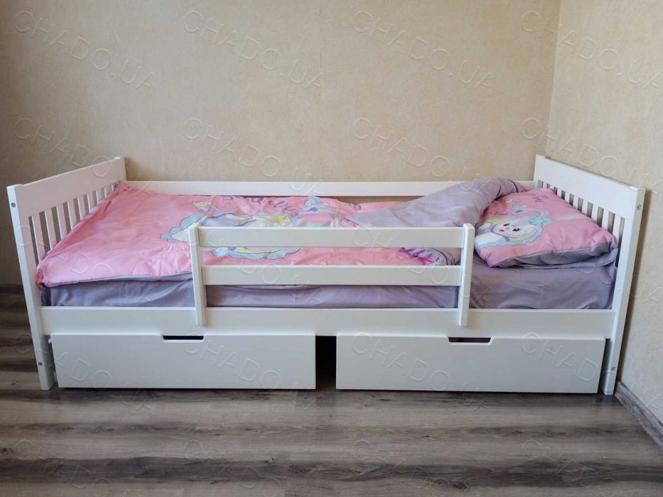 Дитяче ліжко з бортиком 80x170 біле, детская кровать, ліжечко дитяче