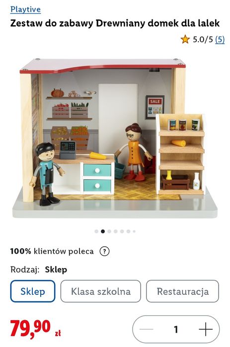 Domek dla lalek Kinderplay plus ludziki i akcesoria Playtive