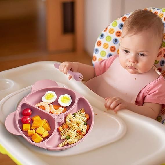 Talerzyki silikonowe dla niemowląt z przyssawką