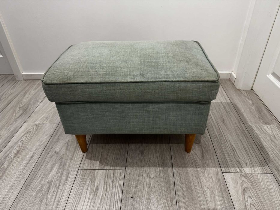 IKEA STRANDMON + podnóżek | jasna zieleń | wygodny fotel uszak