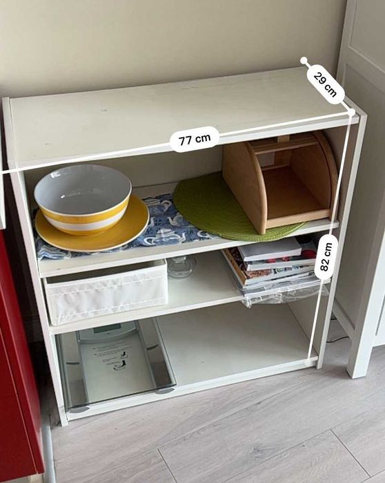 Regał metalowy biały 77x29x82 cm - 4 półki