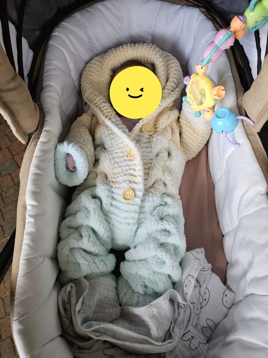 В'язаний демі комбінезон на дівчинку 3/6 міс