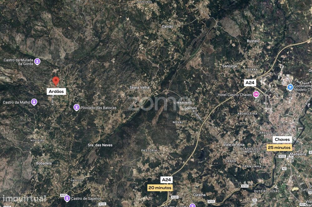Moradia de 2 pisos com pátio para reconstruir - Ardãos, Boticas