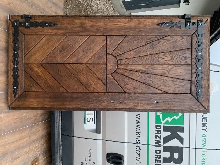 Drzwi drewniane zewnętrzne ocieplane szczotkowane olejowane CAŁY KRAJ