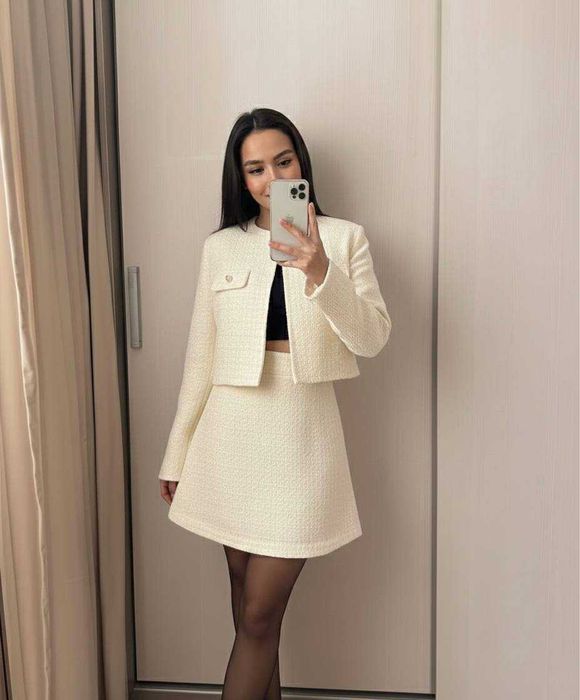 Костюм жіночий піджак та спідниця/Костюм женский твидовый мод 080