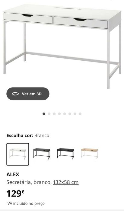 Secretária Gama ALEX do IKEA turquesa acinzentado 132x58