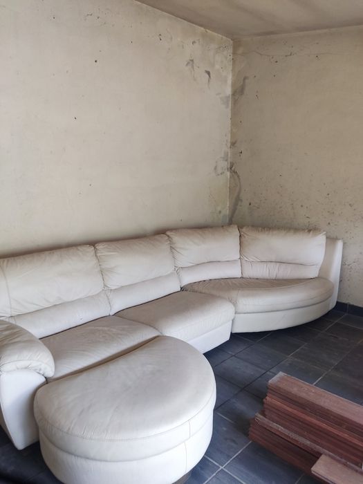 Sofá modular em pele branco anos 80