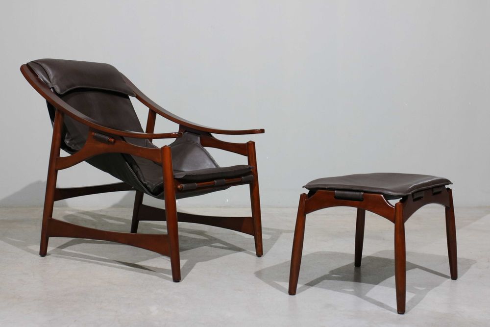 Poltrona + pousa pés design brasileiro