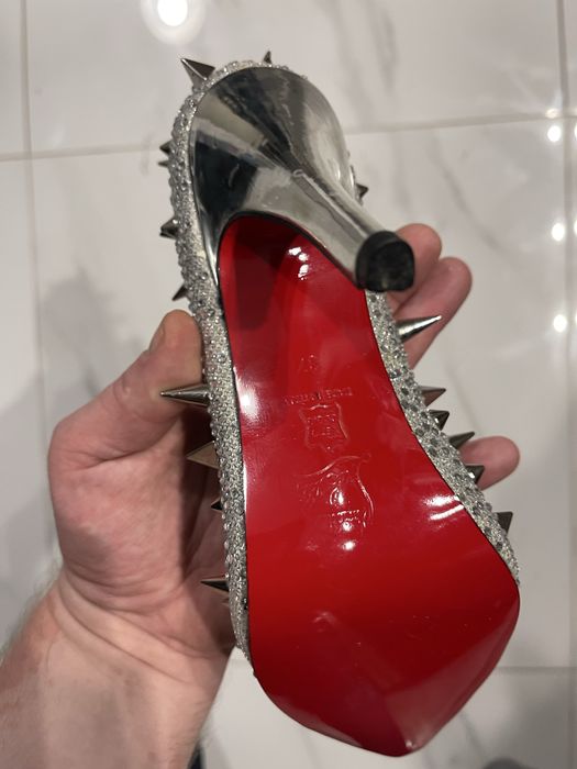 Туфли Christian Louboutin Strass & Spikes Silver | Оригинал | Идеал