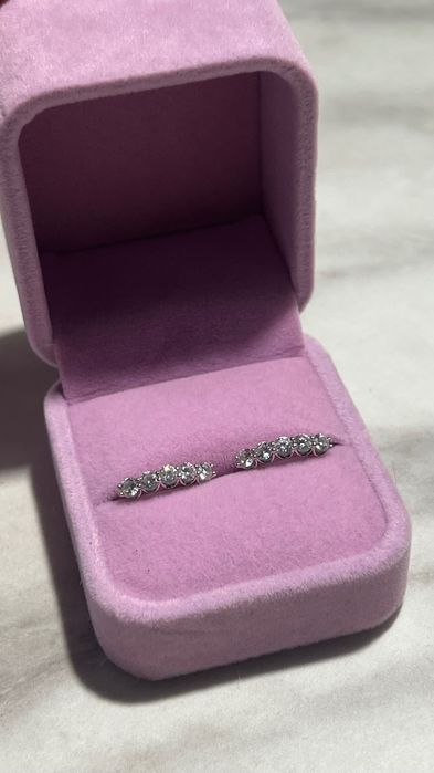 Сережки із білого золота 585 з фіанітами