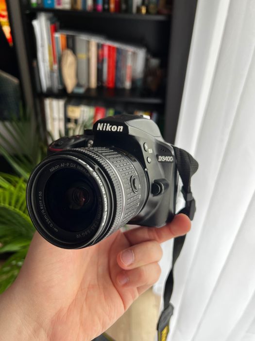 Zestaw: Nikon D3400, obiektyw 18-55mm, dwa akumulatory, filtr UV, filtr ND2-32