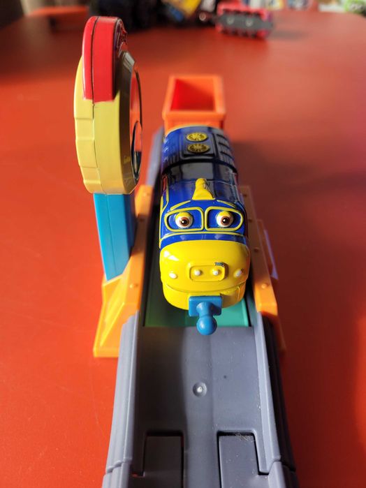 Chuggington Stacyjkowo zabawka waga lokomotywa Bruno z wagonem