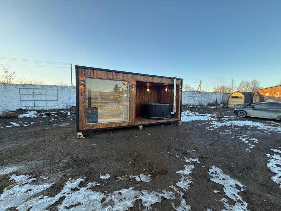 Модульна сауна. Сауна на дровах. Спа комплекс. Сауна з чаном.