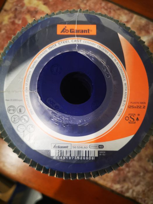 Zestaw 60 Tarcz szlifierskich  listkowych  marki Garant  125 x 22,2 mm