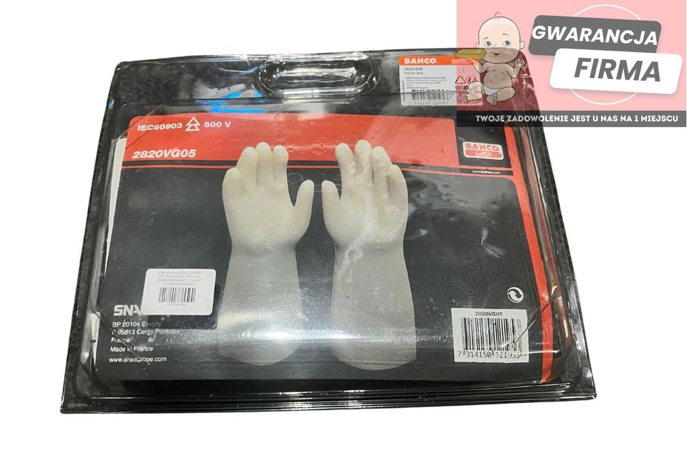 Rękawice izolowane do 500V AC i 750V DC 2820VG05 BAHCO |NOWE|
