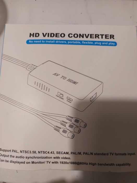 Adapter obrazu z HDMI na AV RCA PAL/NTSC