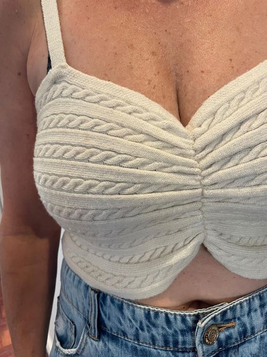 Conjunto top + calças de ganga