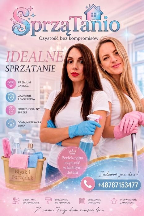 Sprzątanie  domów/mieszkań/biur. Czysto, Szybko, Solidnie!