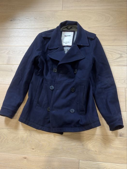 Płaszcz męski dwurzędowy Tommy Jeans wełniany roz S / M