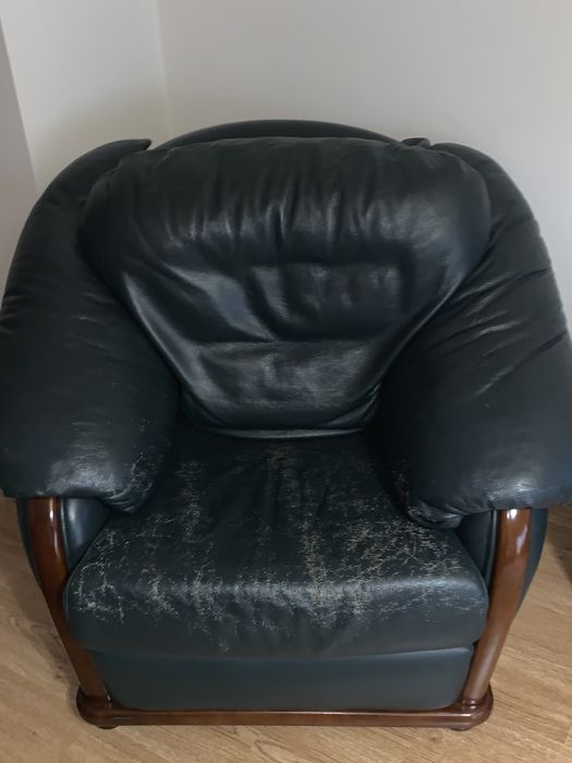 Poltrona de couro (verde escuro)