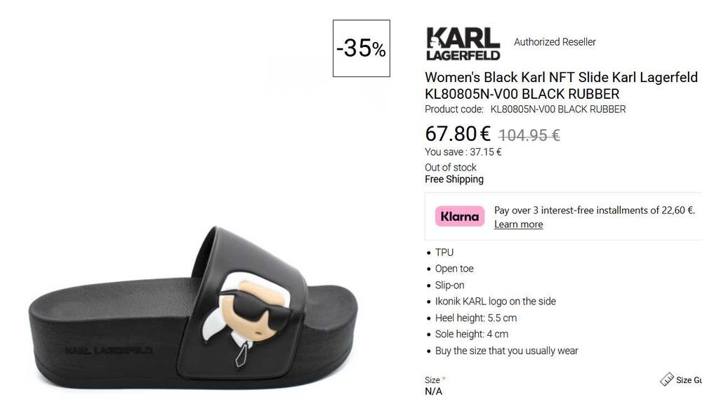 Жіночі шльопанці Karl Lagerfeld, 39р