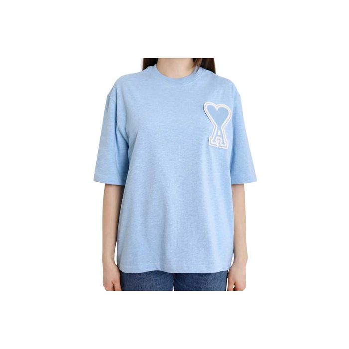 Футболка AMI Paris Exclusive Ami De Coeur T-Shirt Light Blue