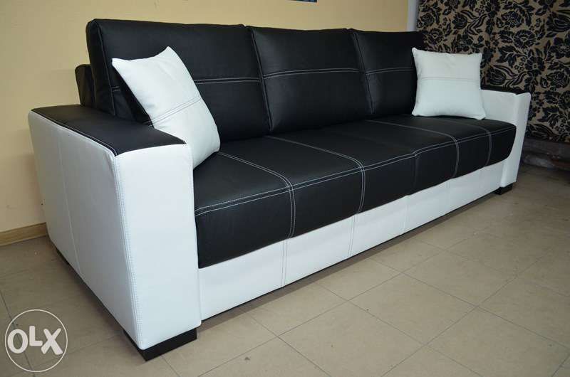 Sofa, kanapa rozkładana SENATOR w prawdziwej, skórze. Producent !!!