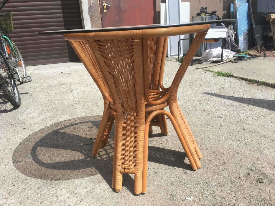 Stolik rattan okrągły
