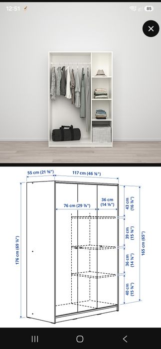 Szafy Ikea kleppstad 117 + 79/176/55