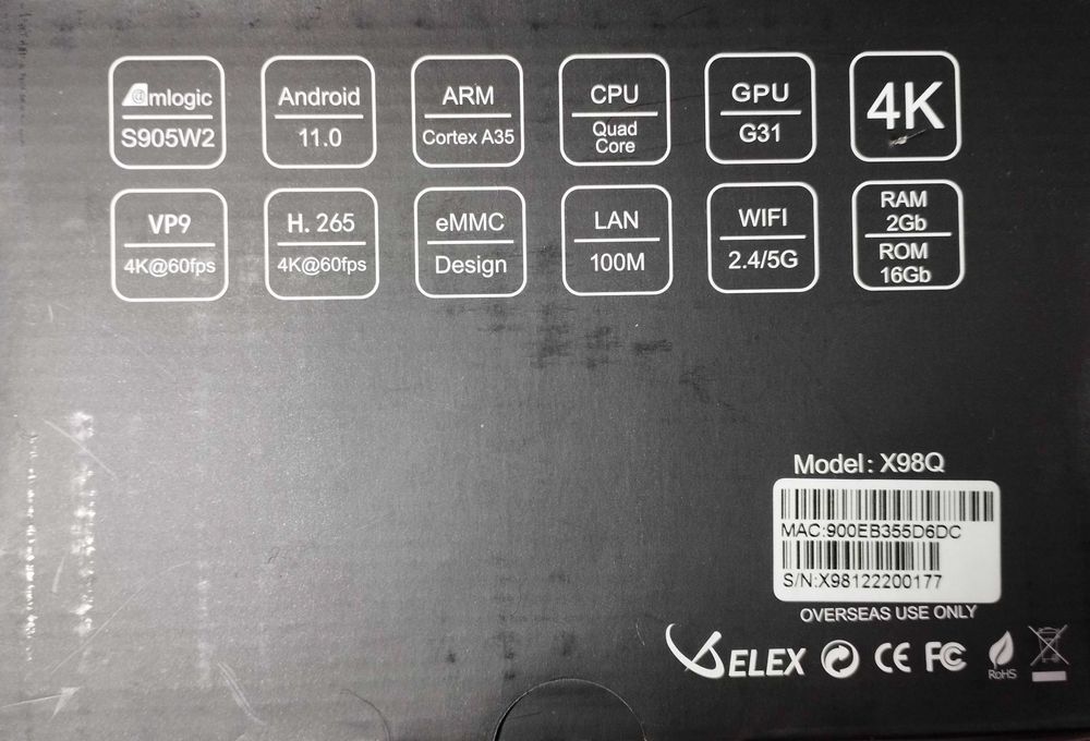 Смарт Бокс ТВ приставка Android 11 Smart BOX X98Q