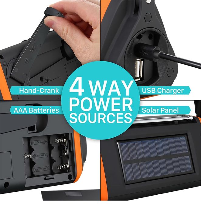 Радіоприймач FosPower модель D2 4000 mAh, ліхтар, павербанк,