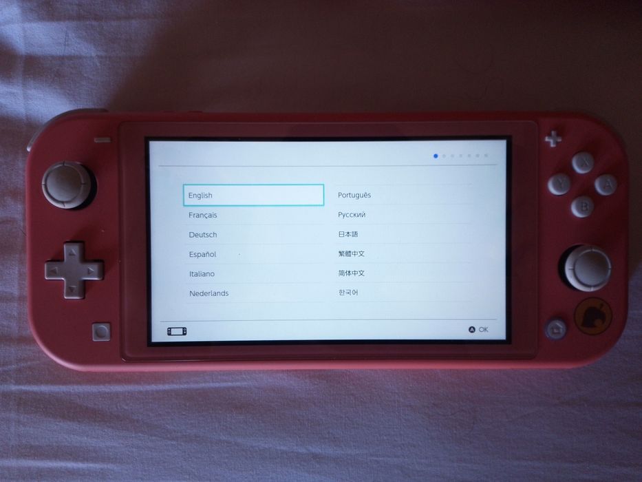 Switch lite Isabelle Aloha Coral Pink