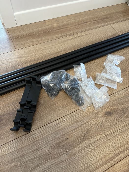 Karnisz podwójny czarny 320 cm