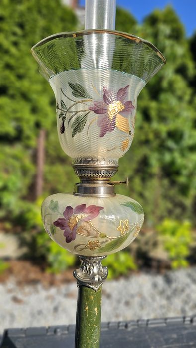 Stara lampa naftowa ,francja ,kompletna