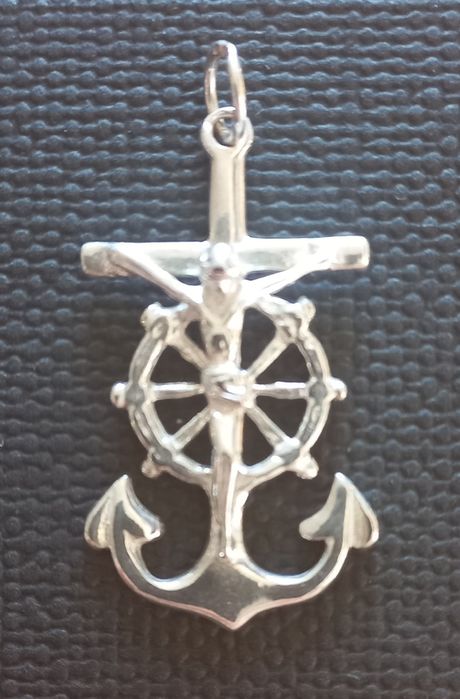 PRATA Pendente cruz/âncora