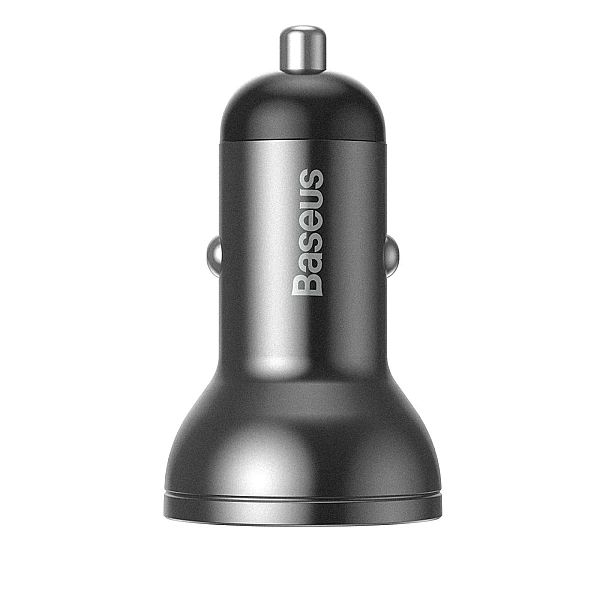 Baseus ładowarka samochodowa 2x USB 4,8A 24W z LCD + kabel 3w1 USB - U
