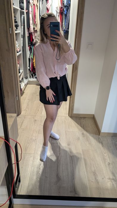 Muślinowa koszula pudrowy róż