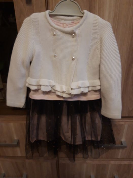 Sukienka i sweterek zestaw coccodrillo 86/92cm