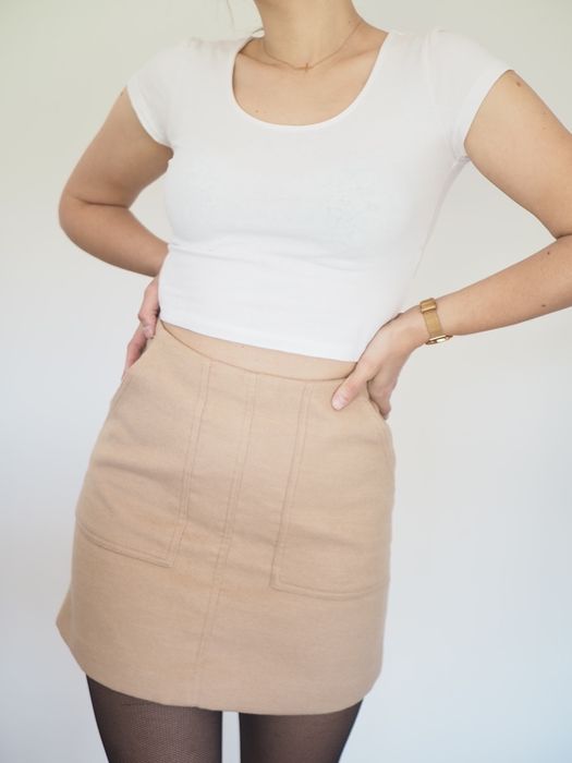 Spódnica mini ołówkowa nude H&M