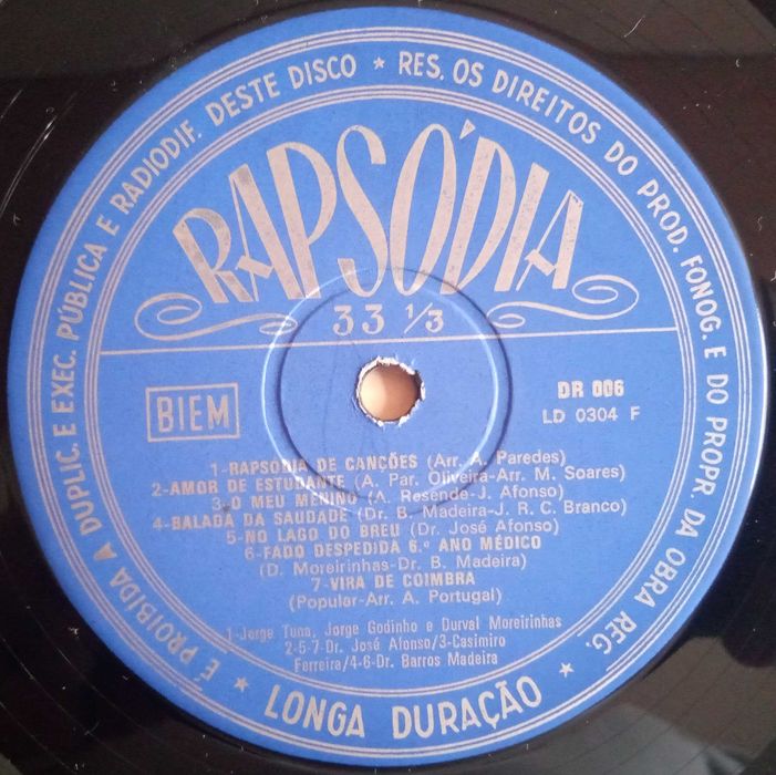 José Afonso, Barros Madeira, etc. - - - - - Coimbra Serenade	- - - 	LP