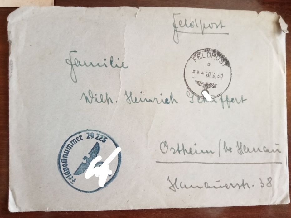 Stare listy karty pocztowe Feldpost Niemcy 2wś wh SS LW dokument oryg.