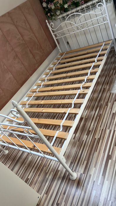 Łóżko dziecięce rama łóżka 90x180 Białe stalowe