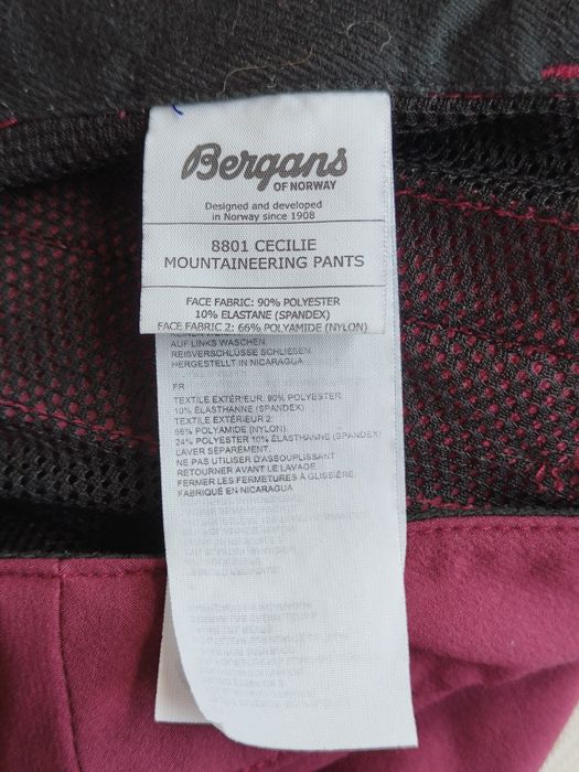 Bergans Cecilie Mountaineering spodnie outdoorowe cienki Softshell rozmiar damskie M