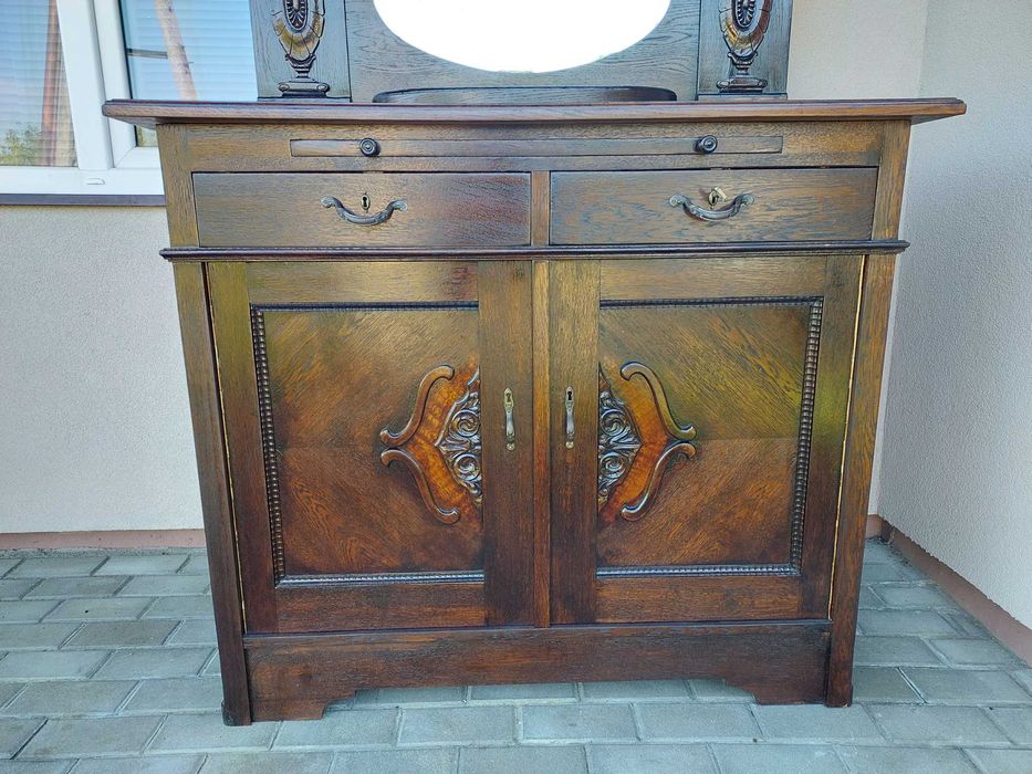 Stary secesyjny pomocnik kredens komoda lustro E187